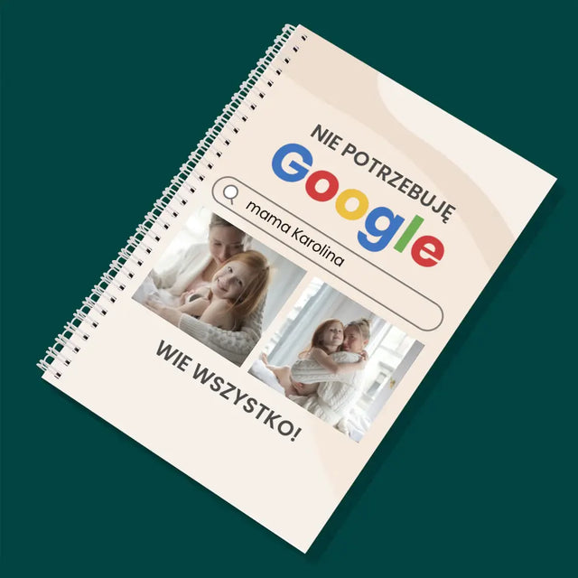 Fotokolaż: Nie Potrzebuję Google - Planer Dzienny z Nadrukiem