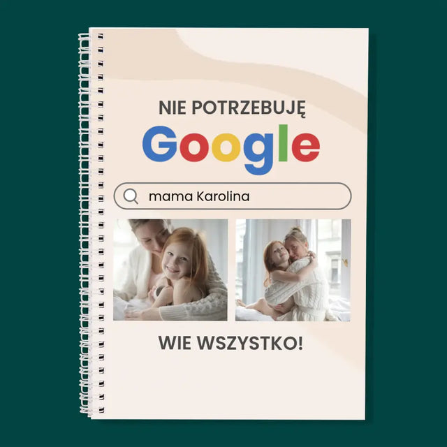 Fotokolaż: Nie Potrzebuję Google - Planer Dzienny z Nadrukiem