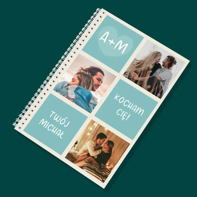 Fotokolaż: Kocham Cię Inicjały - Planer Dzienny z Nadrukiem