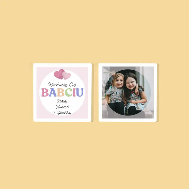 Fotokolaż: Kocham Cię Babciu - Podkładki Pod Kubki
