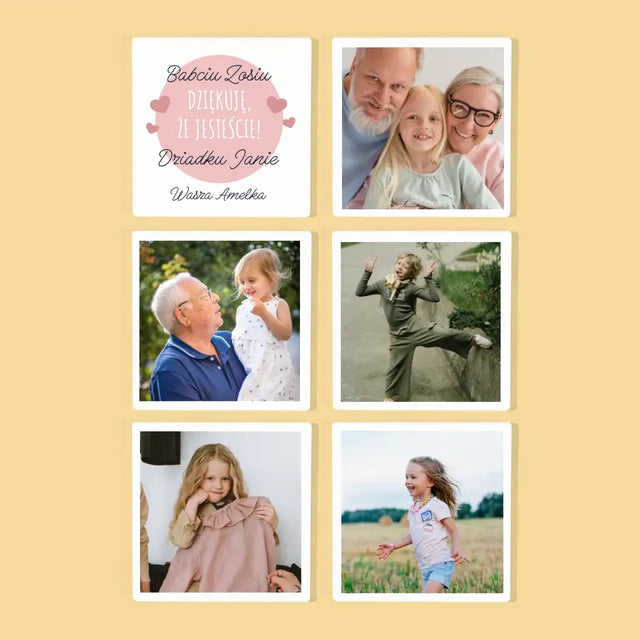 Zdjęcie i Podpis: Podziękowania Dla Dziadków - Podkładki Pod Kubki