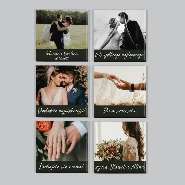 Zdjęcie i Podpis: Ślubne - Zestaw Magnesów