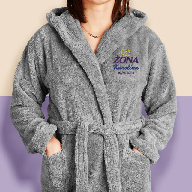 Monogram: Żona - Szlafrok z Haftem