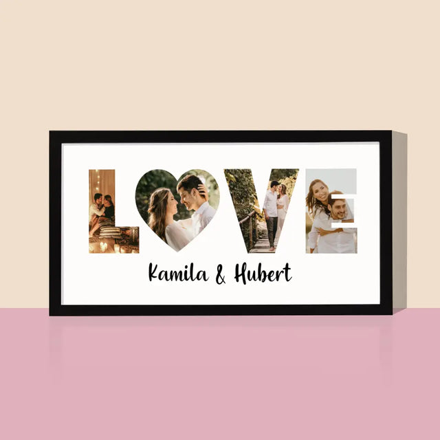 Słowo Ze Zdjęć: Love - Wydruk Obramowany 20x40