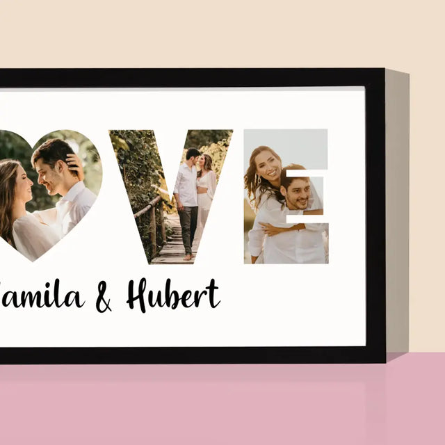 Słowo Ze Zdjęć: Love - Wydruk Obramowany 20x40