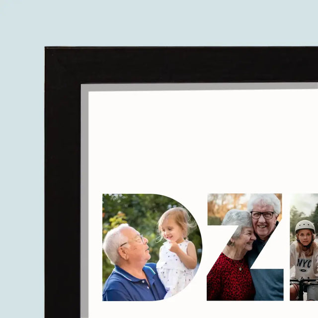 Słowo Ze Zdjęć: Dziadek - Wydruk Obramowany 20x40