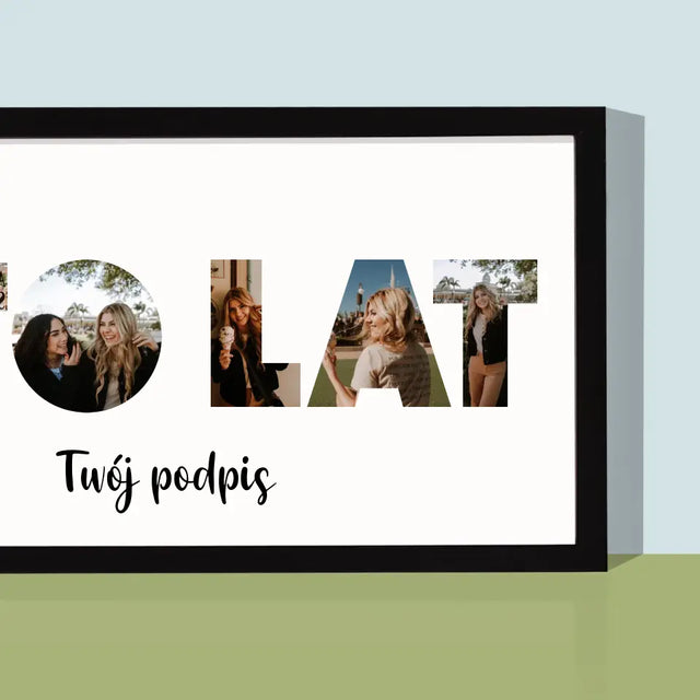 Słowo Ze Zdjęć: Sto Lat - Wydruk Obramowany 20x40