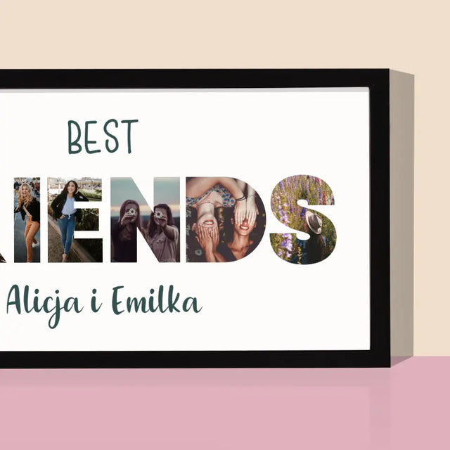 Słowo Ze Zdjęć: Friends - Wydruk Obramowany 20x40