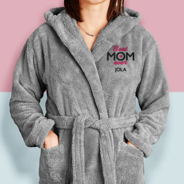 Monogram: Best Mom Ever - Szlafrok z Haftem