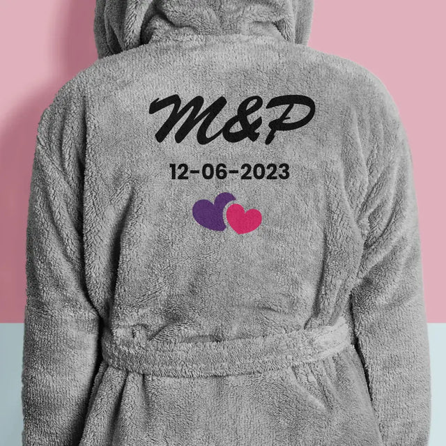 Monogram: Inicjały Serca - Szlafrok z Haftem