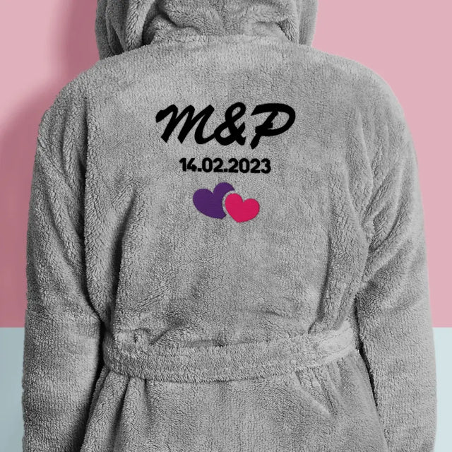 Monogram: Inicjały Serca - Szlafrok z Haftem