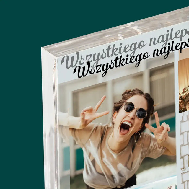 Fotokolaż: Urodzinowy - Blok Akrylowy z Nadrukiem