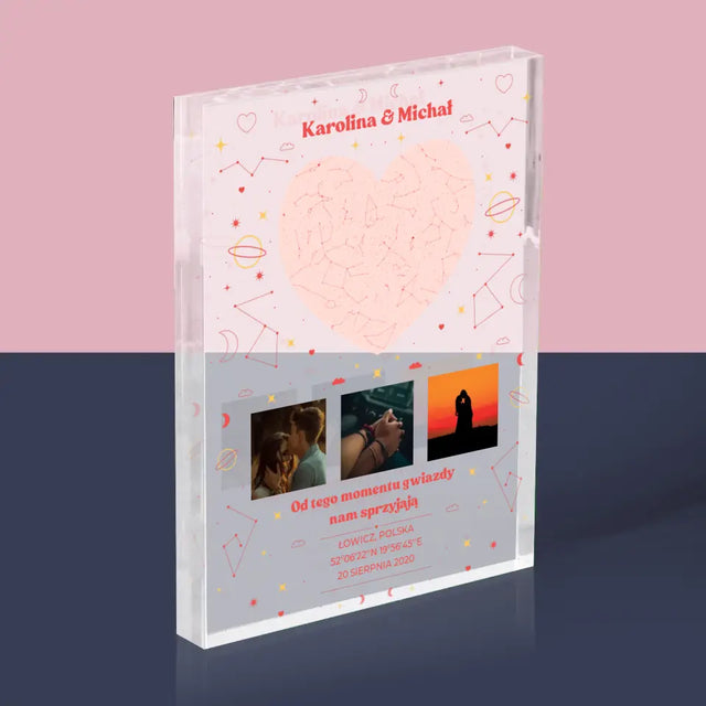 Mapa Gwiazd: Nasz Moment - Blok Akrylowy z Nadrukiem