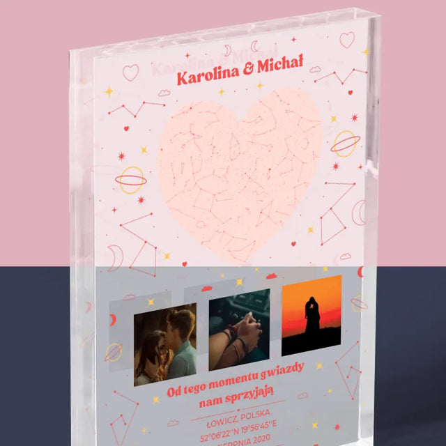 Mapa Gwiazd: Nasz Moment - Blok Akrylowy z Nadrukiem