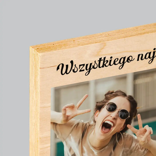 Fotokolaż: Urodzinowy - Wydruk Na Drewnie