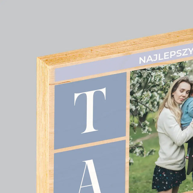 Fotokolaż: Najlepszy Tata - Wydruk Na Drewnie