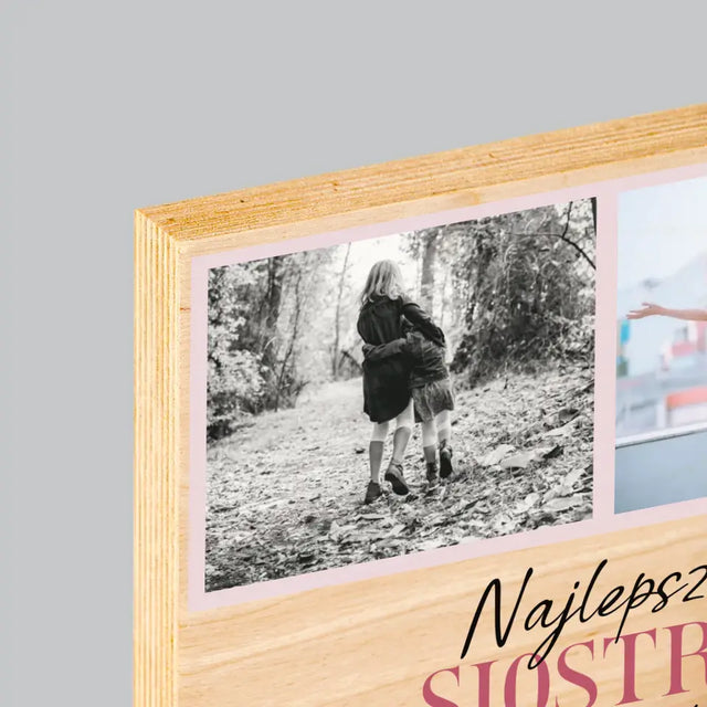 Fotokolaż: Najlepsza Siostra - Wydruk Na Drewnie