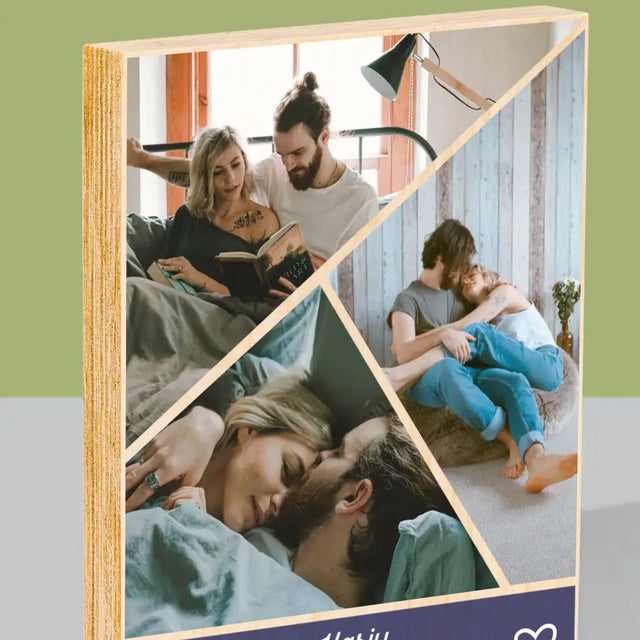 Fotokolaż: Dziękuję, Że Jesteś - Wydruk Na Drewnie