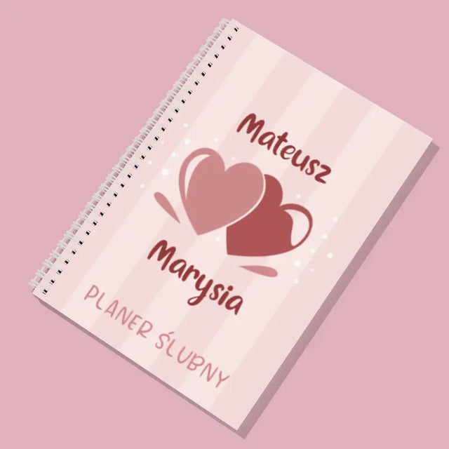 Monogram: Imiona Serca - Planer Ślubny z Nadrukiem