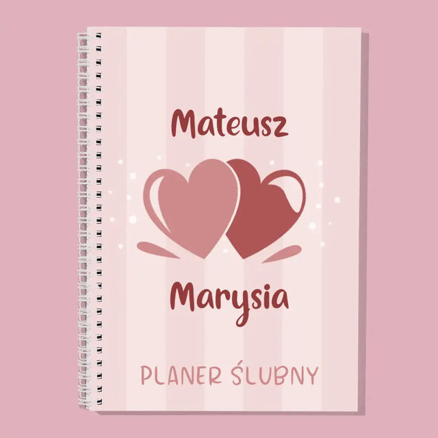 Monogram: Imiona Serca - Planer Ślubny z Nadrukiem