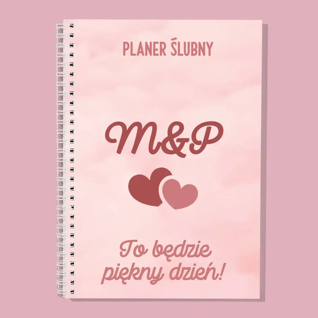 Monogram: Inicjały Serca - Planer Ślubny z Nadrukiem