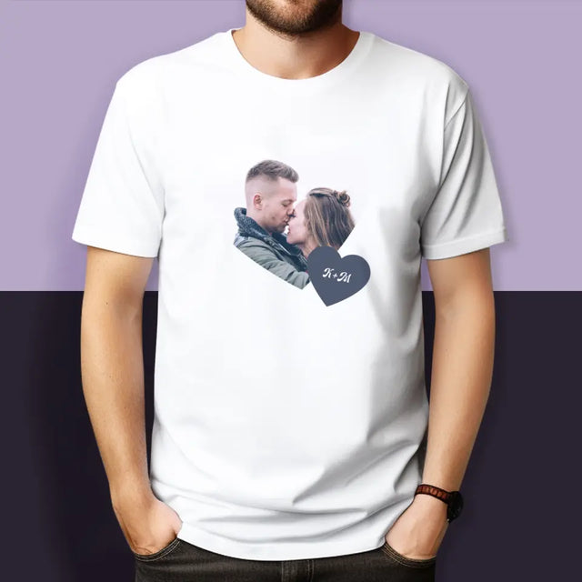 Fotokolaż: Inicjały Serce - Koszulki Dla Par