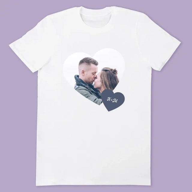 Fotokolaż: Inicjały Serce - Koszulki Dla Par