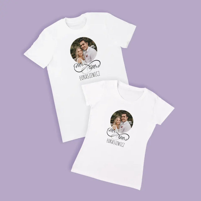 Zdjęcie i Podpis: Mr & Mrs - Koszulki Dla Par