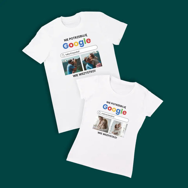 Fotokolaż: Nie Potrzebuję Google - Koszulki Dla Par