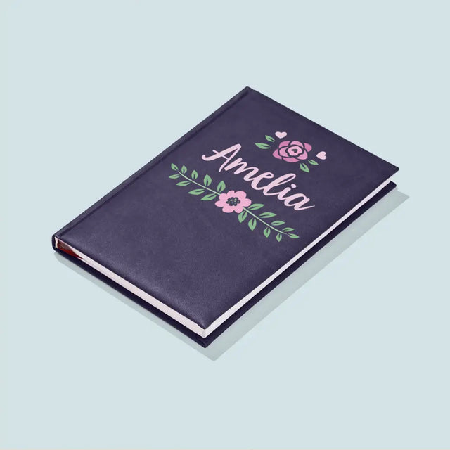 Monogram: Imię Kwiatek - Notes Książkowy z Nadrukiem