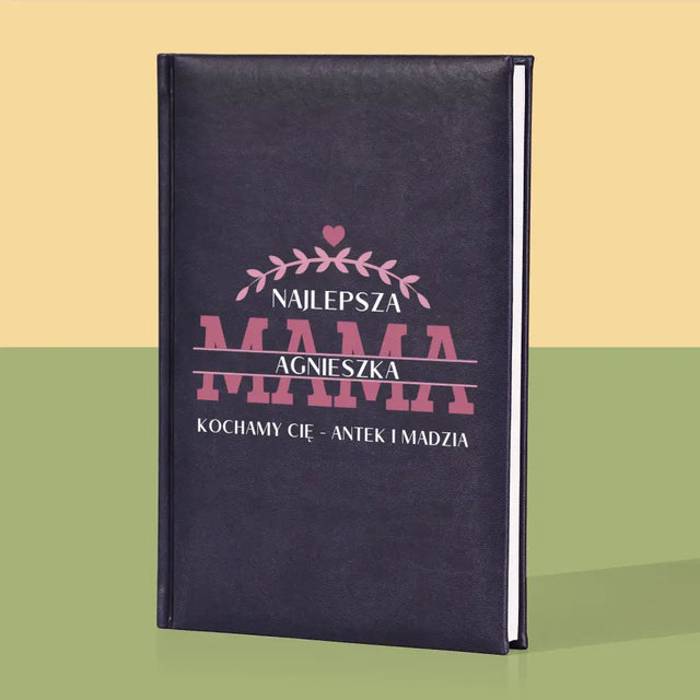 Monogram: Najlepsza Mama Podpis - Notes Książkowy z Nadrukiem