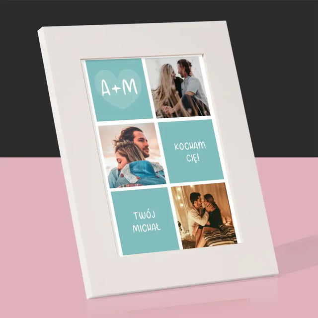 Fotokolaż: Kocham Cię Inicjały - Ramka Na Zdjęcie