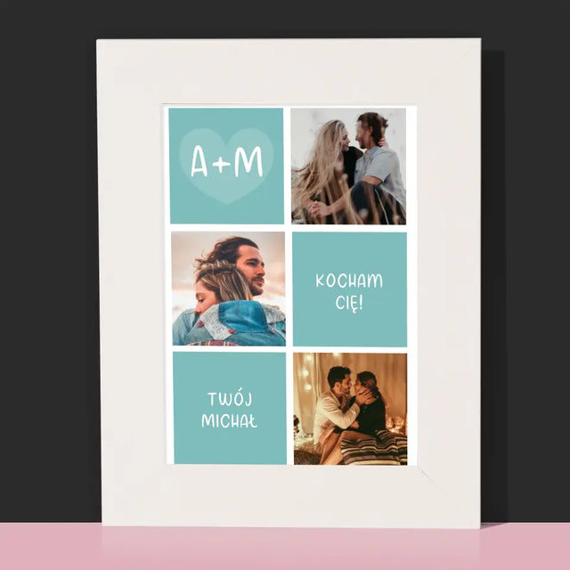 Fotokolaż: Kocham Cię Inicjały - Ramka Na Zdjęcie