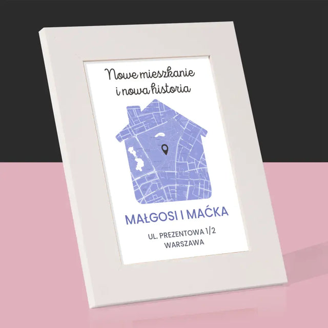 Mapa Miasta: Nowe Mieszkanie - Ramka Na Zdjęcie