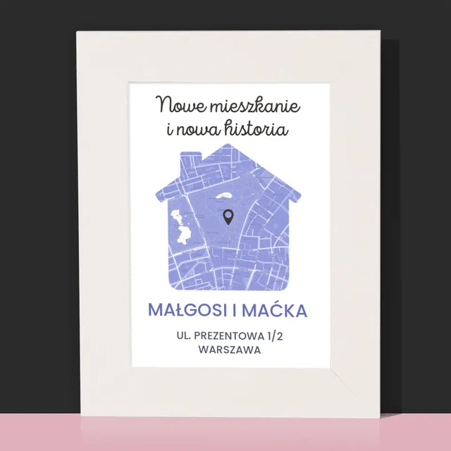 Mapa Miasta: Nowe Mieszkanie - Ramka Na Zdjęcie