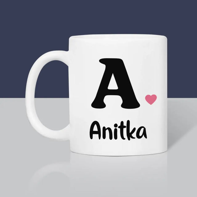 Monogram: Twój Inicjał z Imieniem - Kubek z Nadrukiem