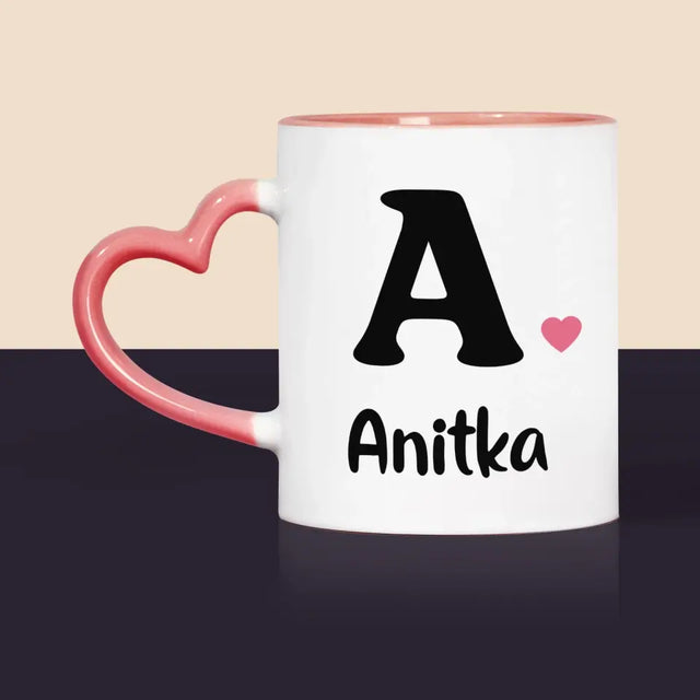 Monogram: Twój Inicjał z Imieniem - Kubek z Nadrukiem