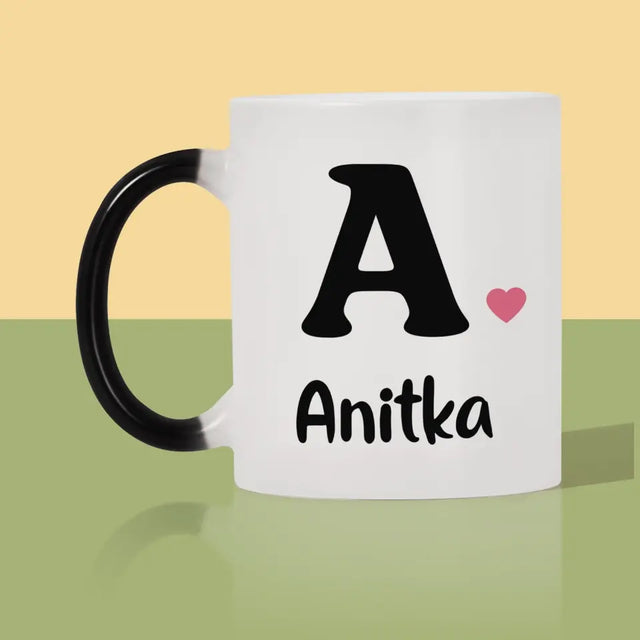 Monogram: Twój Inicjał z Imieniem - Kubek z Nadrukiem