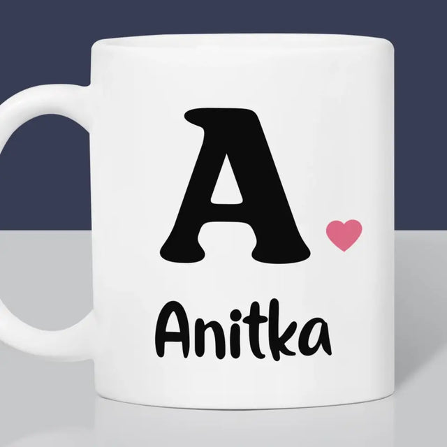 Monogram: Twój Inicjał z Imieniem - Kubek z Nadrukiem