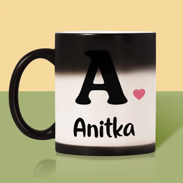 Monogram: Twój Inicjał z Imieniem - Kubek z Nadrukiem