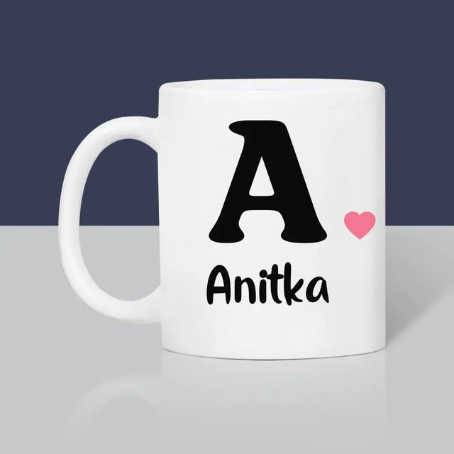 Monogram: Twój Inicjał z Imieniem - Kubek z Nadrukiem