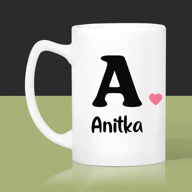 Monogram: Twój Inicjał z Imieniem - Kubek z Nadrukiem