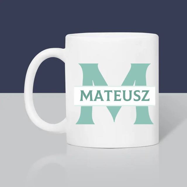 Monogram: Inicjał z Imieniem - Kubek z Nadrukiem