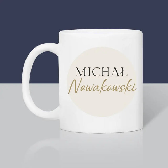Monogram: Imię i Nazwisko - Kubek z Nadrukiem