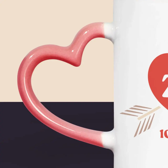 Monogram: Inicjały Serca Ze Strzałą - Kubek z Nadrukiem