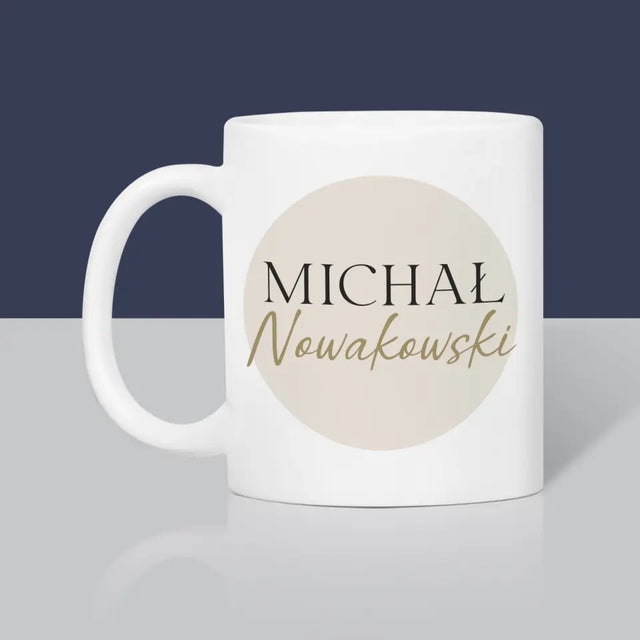 Monogram: Imię i Nazwisko - Kubek z Nadrukiem
