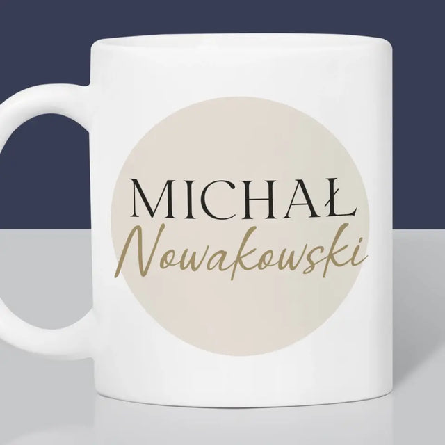 Monogram: Imię i Nazwisko - Kubek z Nadrukiem