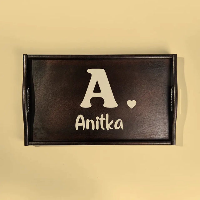 Monogram: Twój Inicjał z Imieniem - Taca Śniadaniowa