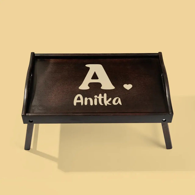 Monogram: Twój Inicjał z Imieniem - Taca Śniadaniowa