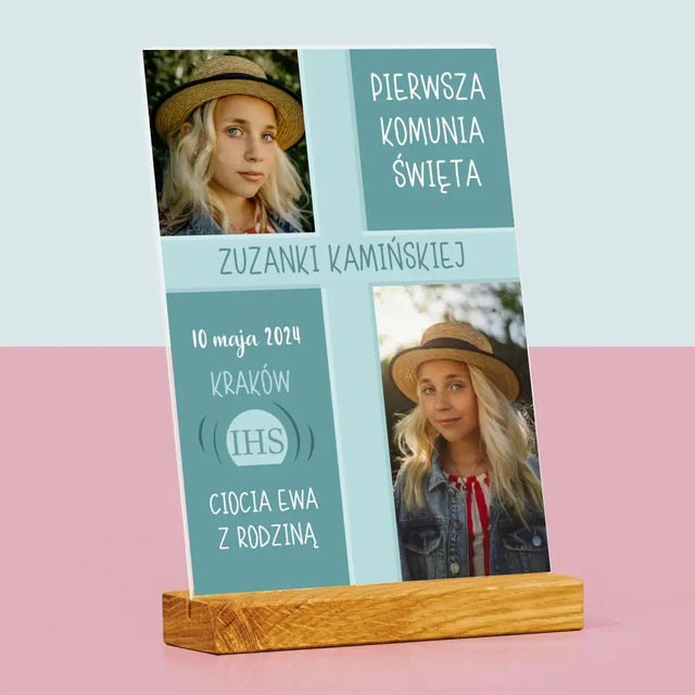 Fotokolaż: Pierwsza Komunia - Wydruk Na Szkle Akrylowym